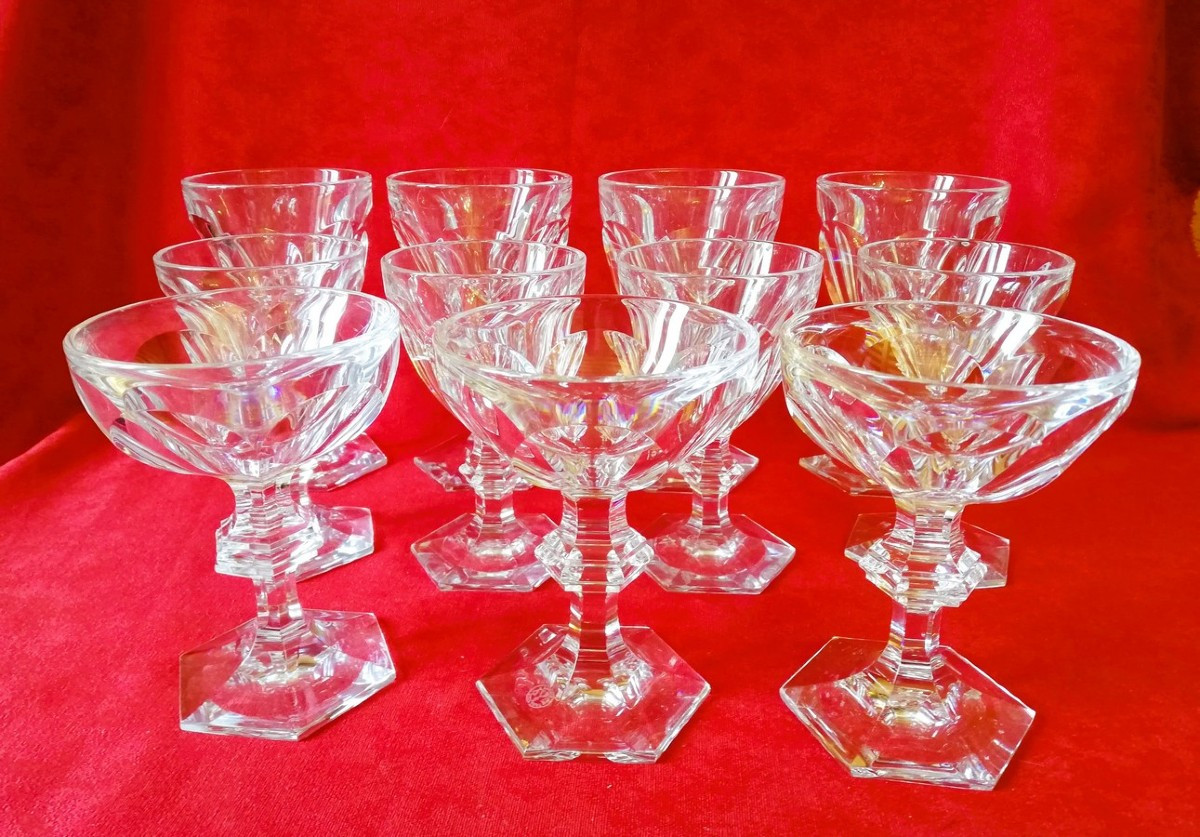 Onze verres Baccarat Harcourt 