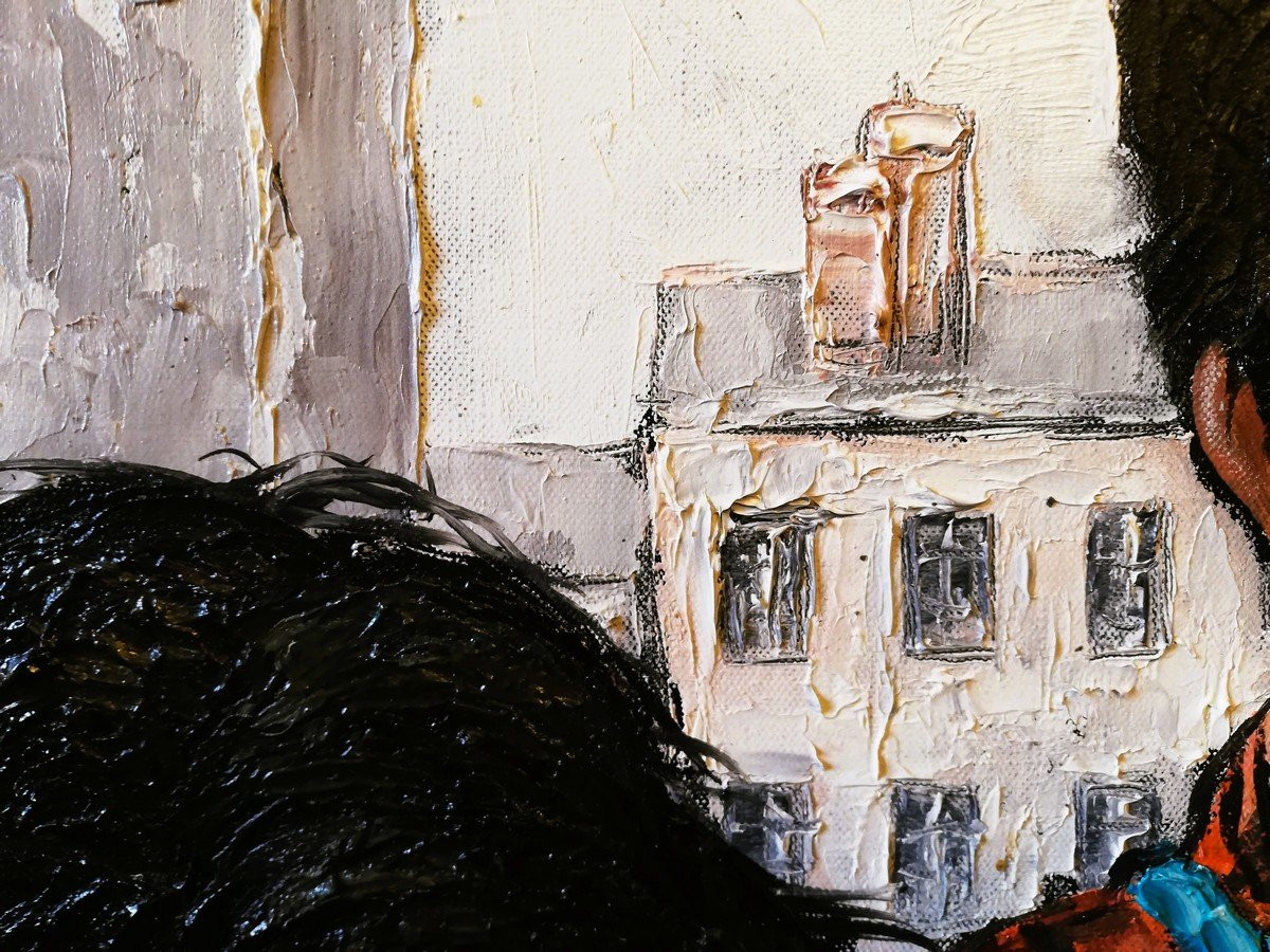 Huile sur toile encadrée -photo-1