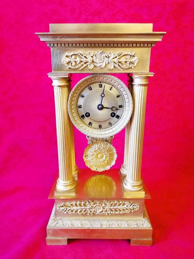 Gilt Bronze Portico Clock
