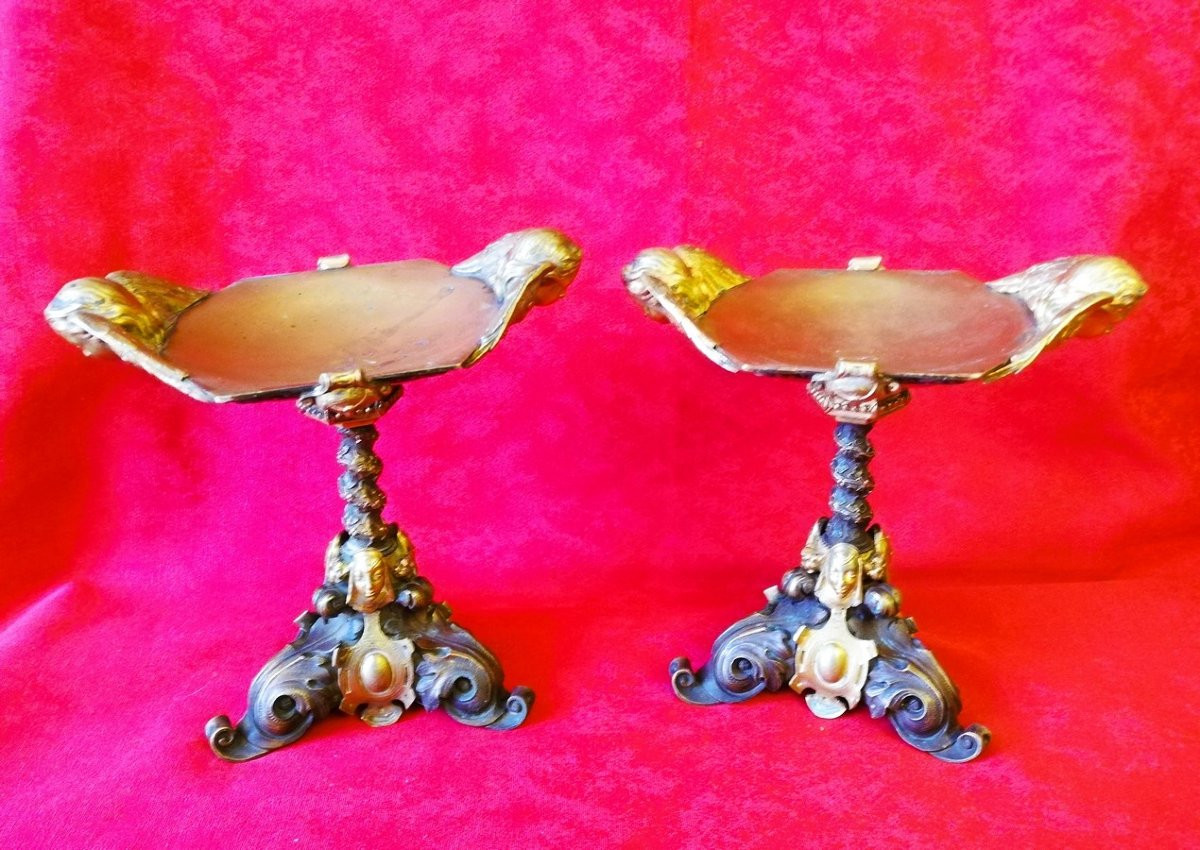 Paire de coupes en bronze -photo-2