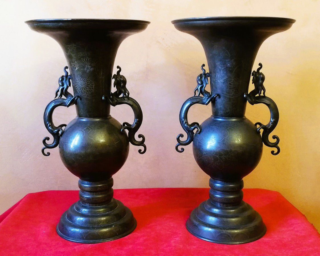 Grande paire de vases de la Chine -photo-5
