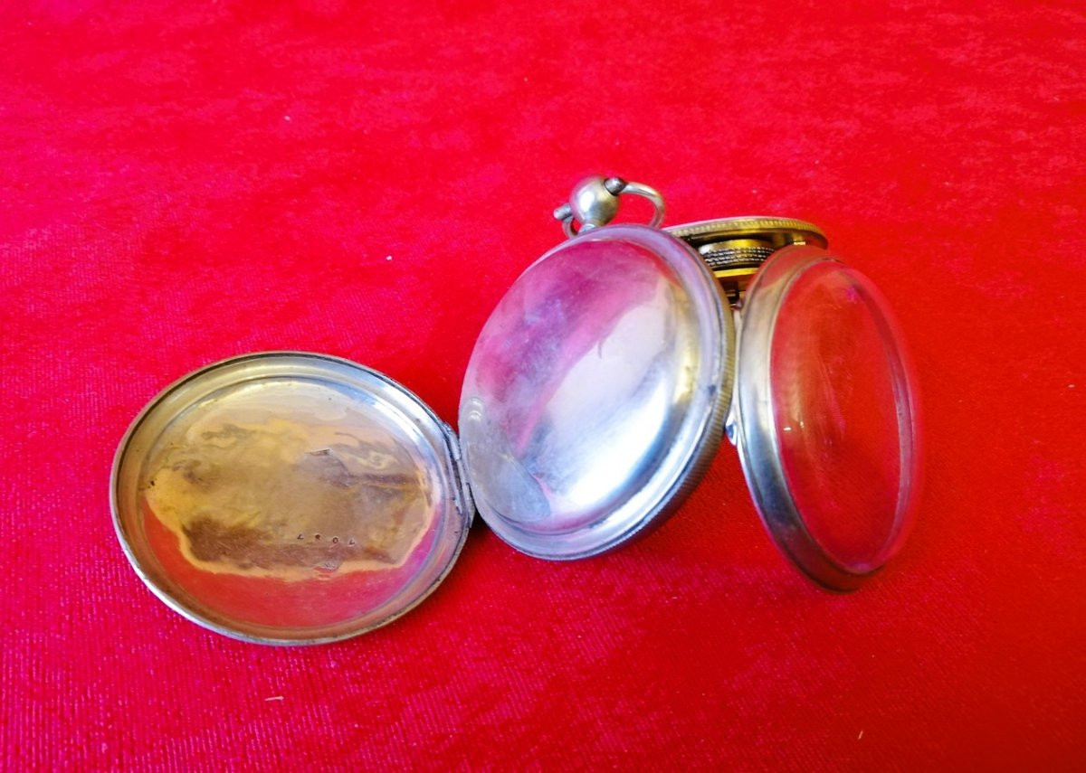 Montre à coq cadran décoré émaillé  -photo-3