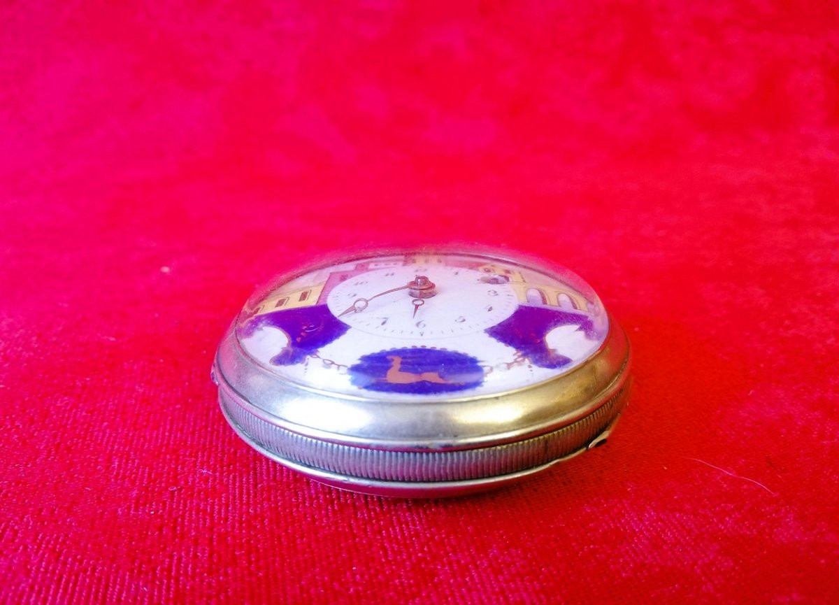 Montre à coq cadran décoré émaillé  -photo-6