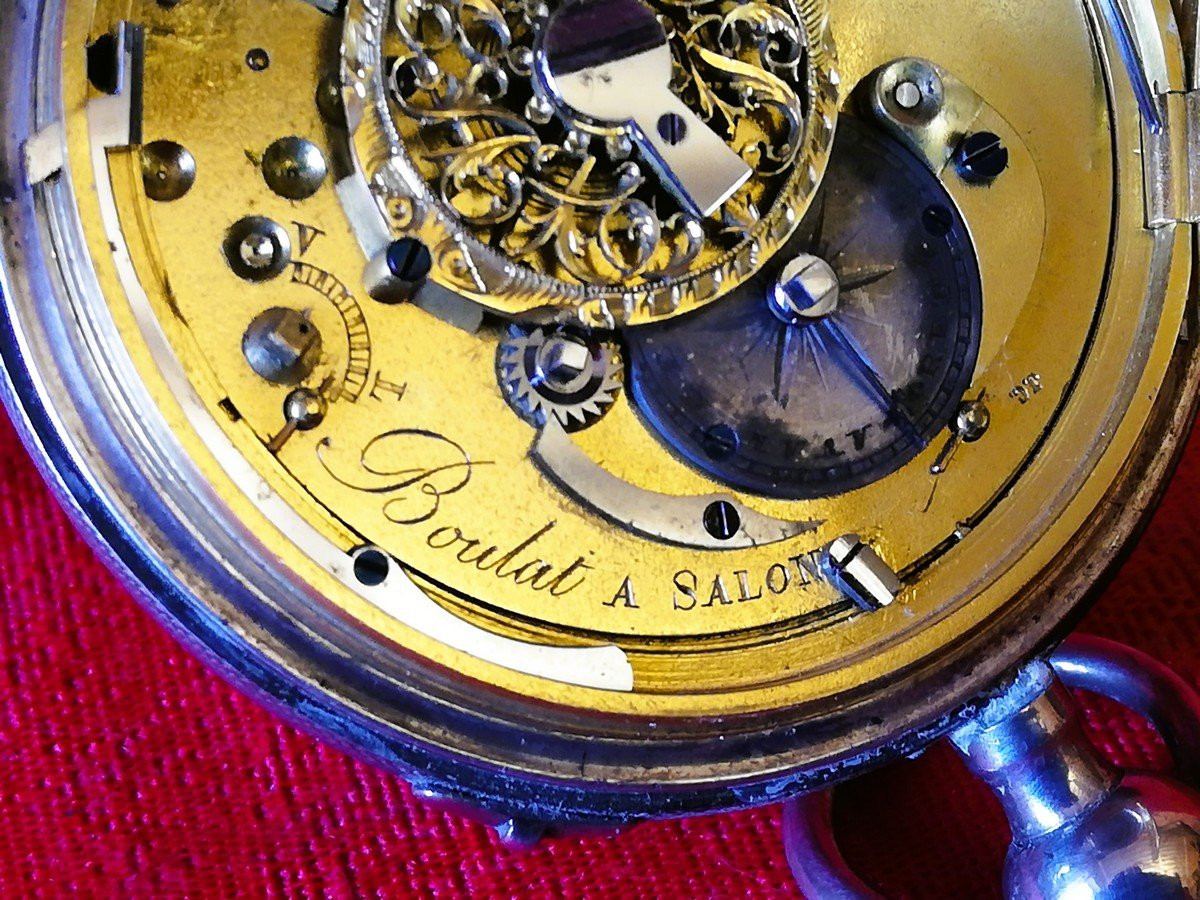 Silver Cock Watch With Chime -photo-3