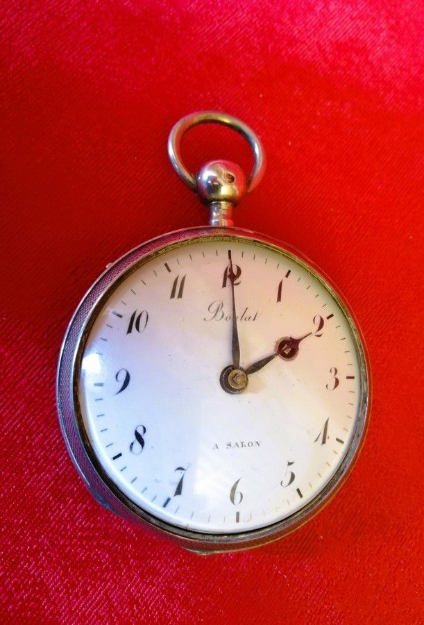 Silver Cock Watch With Chime 