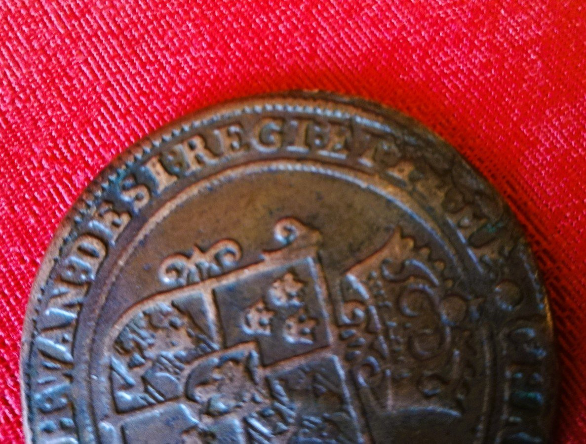 Copper Coin Of Christina Of Sweden  -photo-4