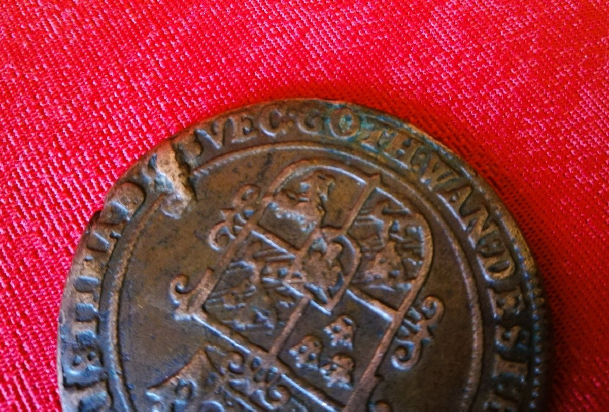 Copper Coin Of Christina Of Sweden  -photo-3