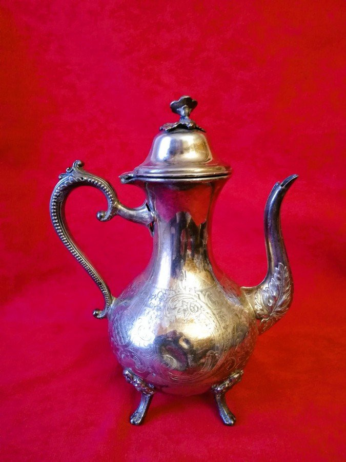 Silver-plated Metal Teapot -photo-4