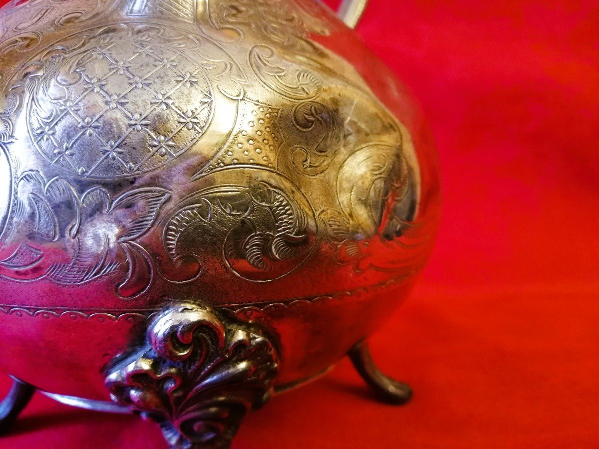 Silver-plated Metal Teapot -photo-3