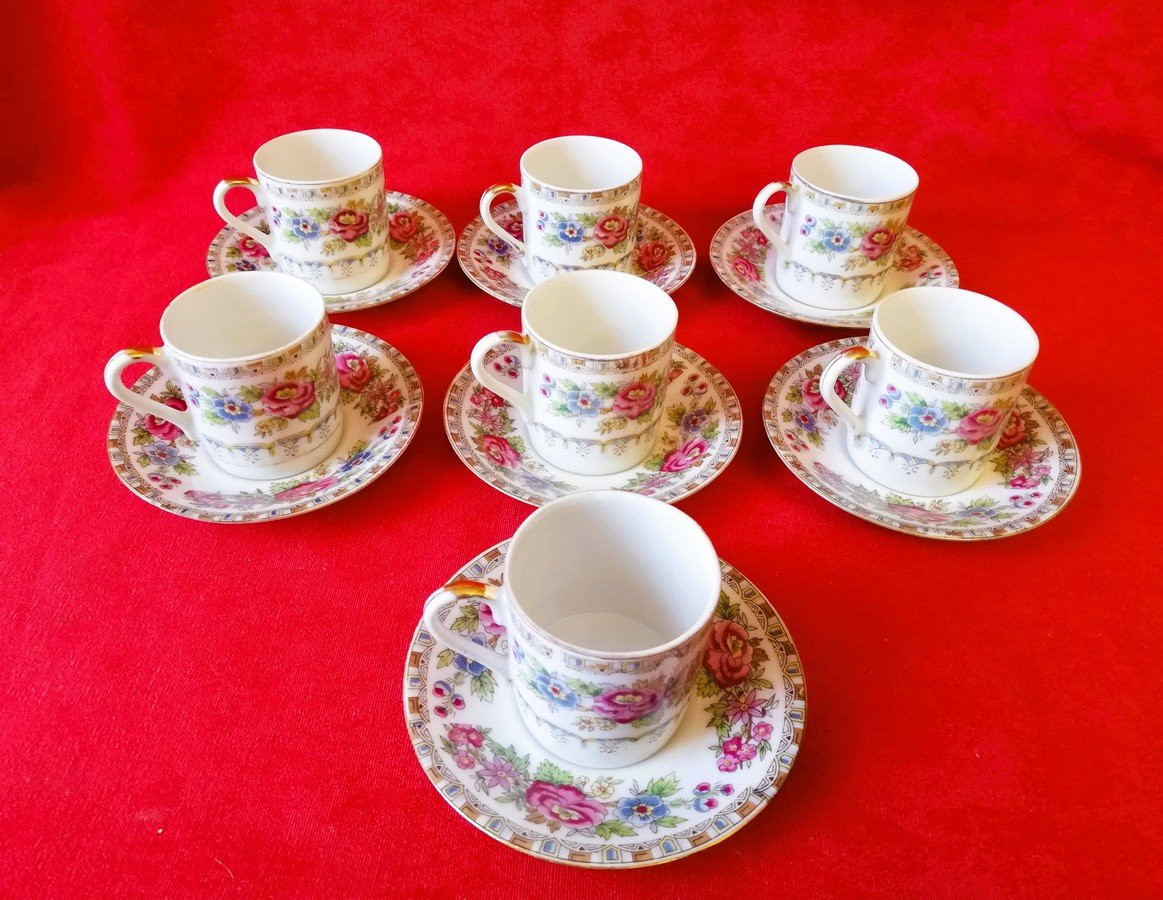Seven Cups With Their Porcelain Saucers -photo-2