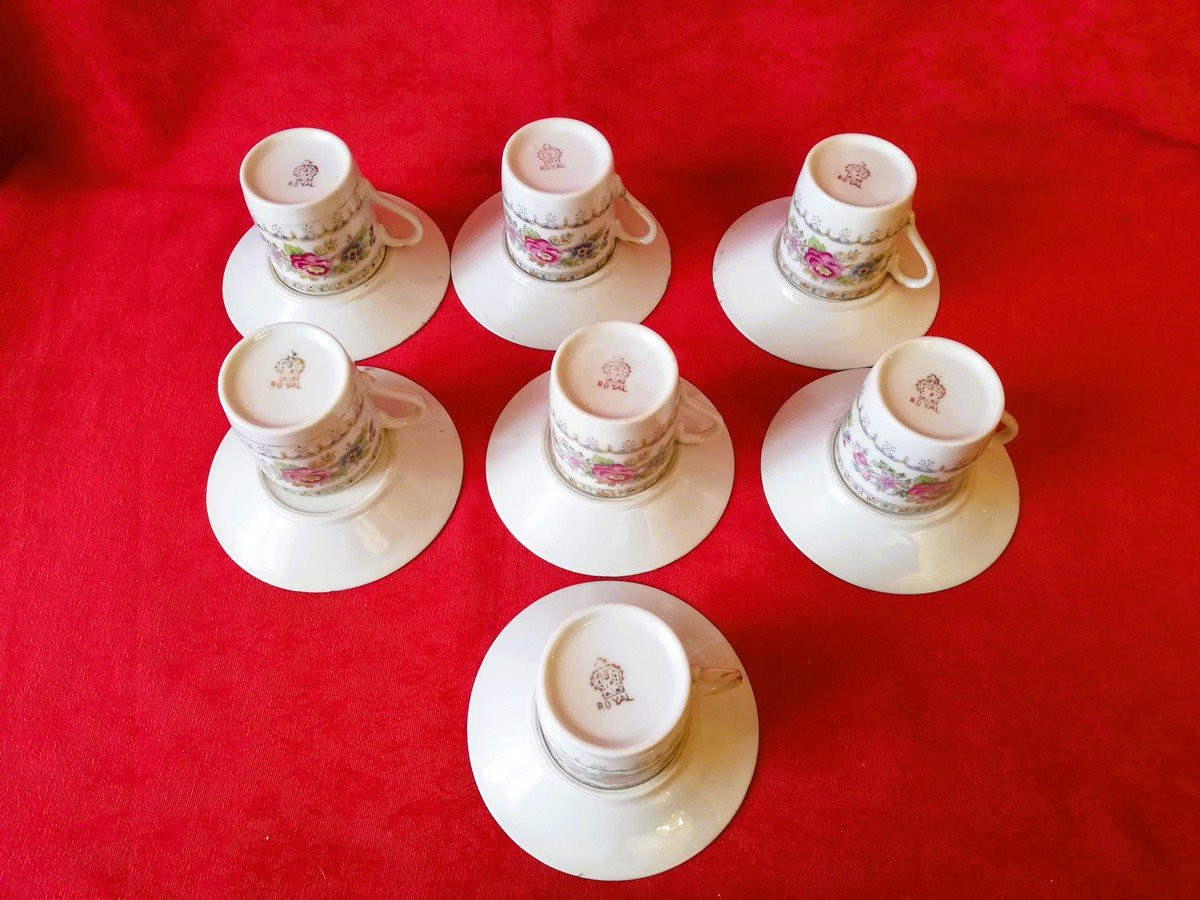 Seven Cups With Their Porcelain Saucers -photo-3