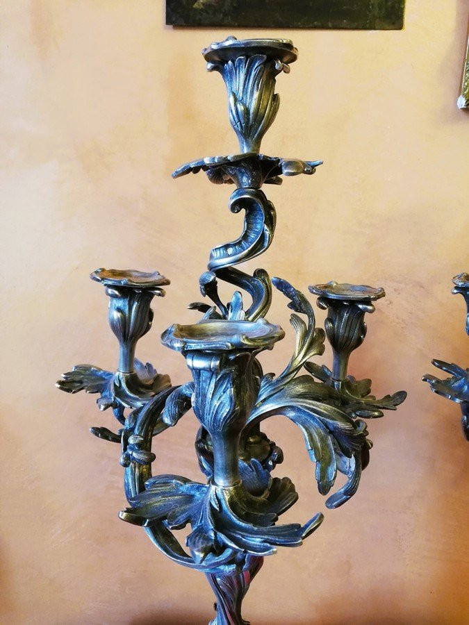 Pair Of Rocaille Candelabra-photo-2