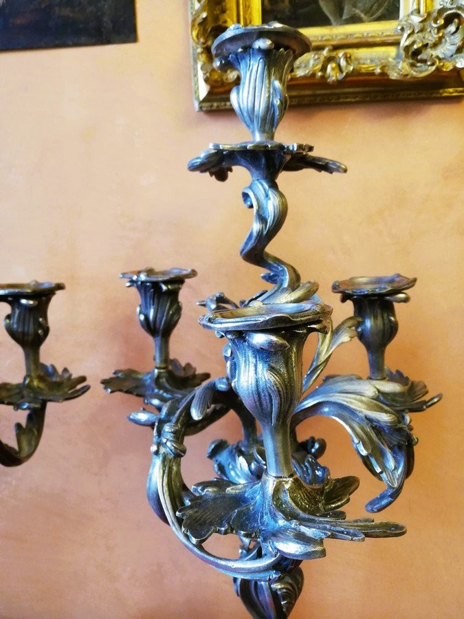 Pair Of Rocaille Candelabra-photo-1