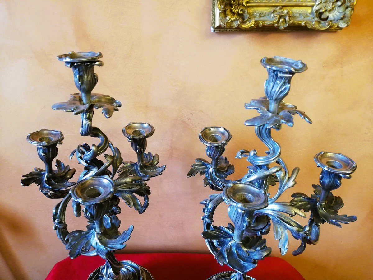 Pair Of Rocaille Candelabra-photo-5