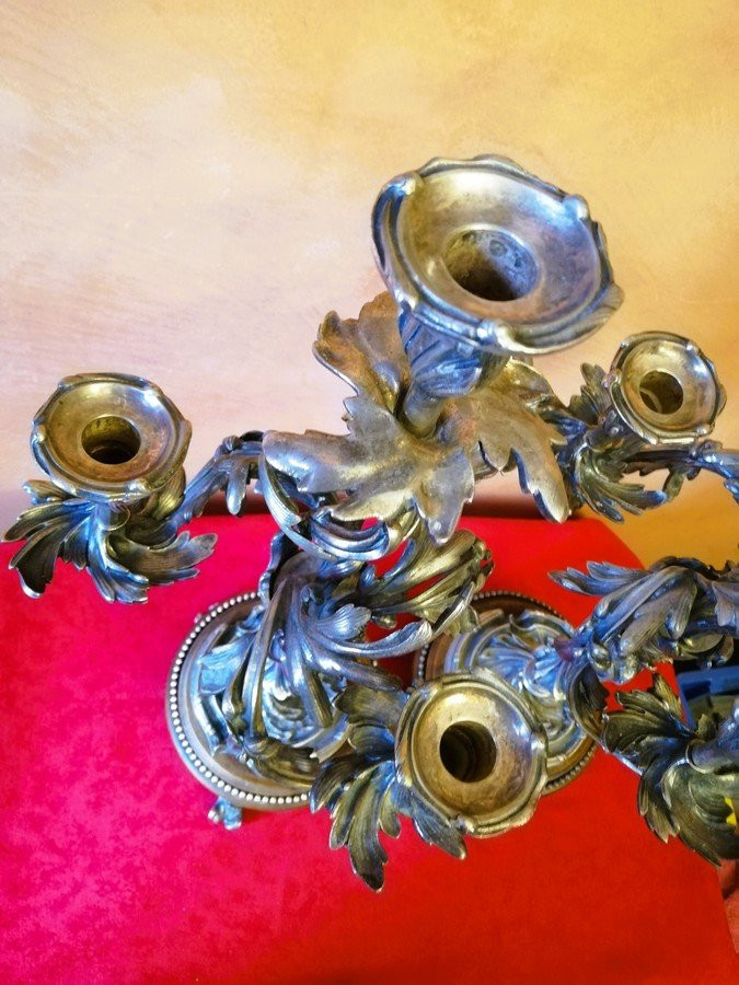 Pair Of Rocaille Candelabra-photo-6