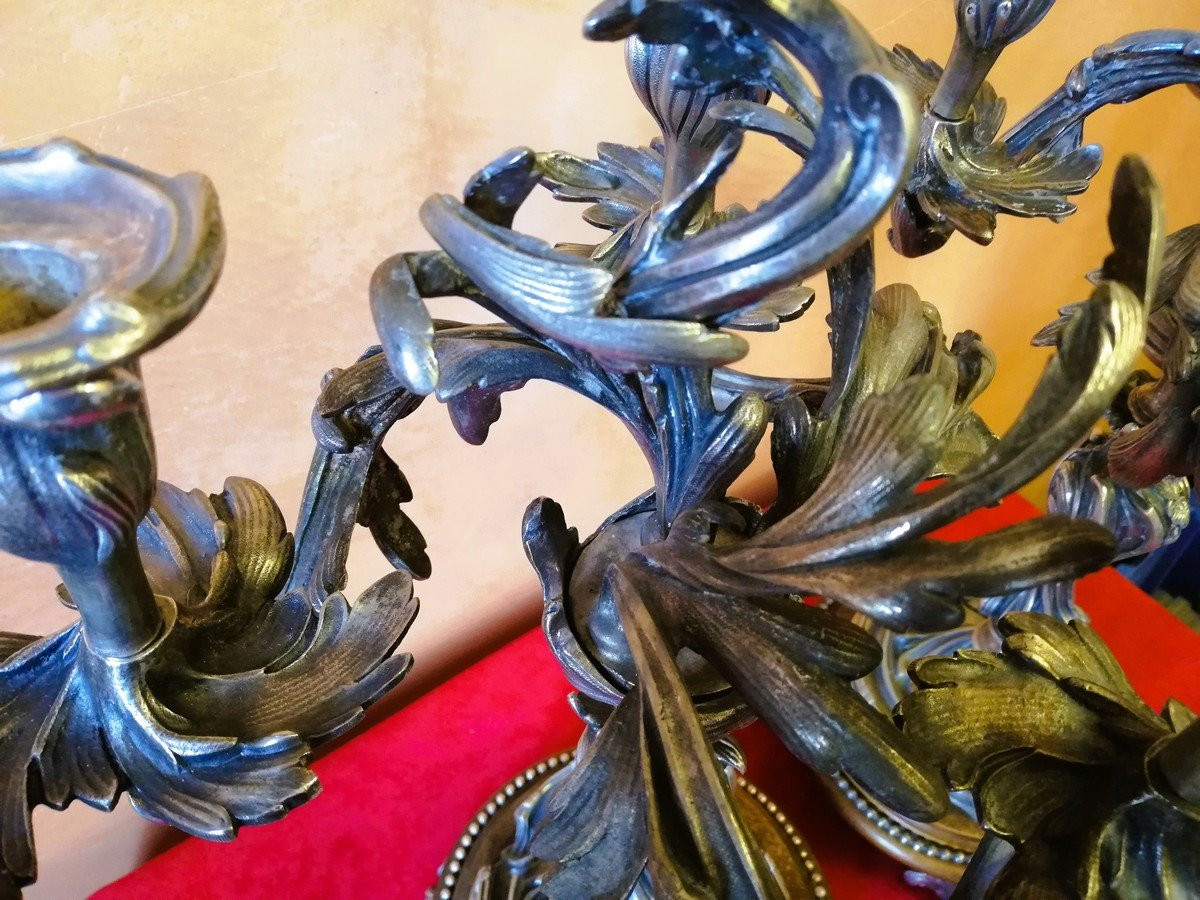 Pair Of Rocaille Candelabra-photo-7