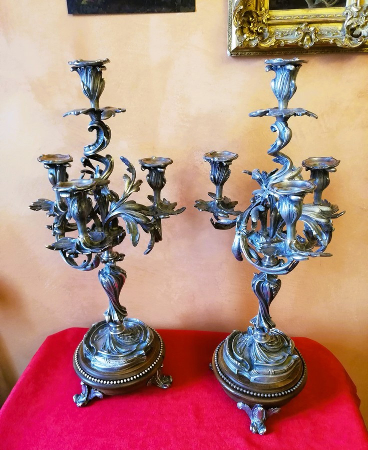 Pair Of Rocaille Candelabra