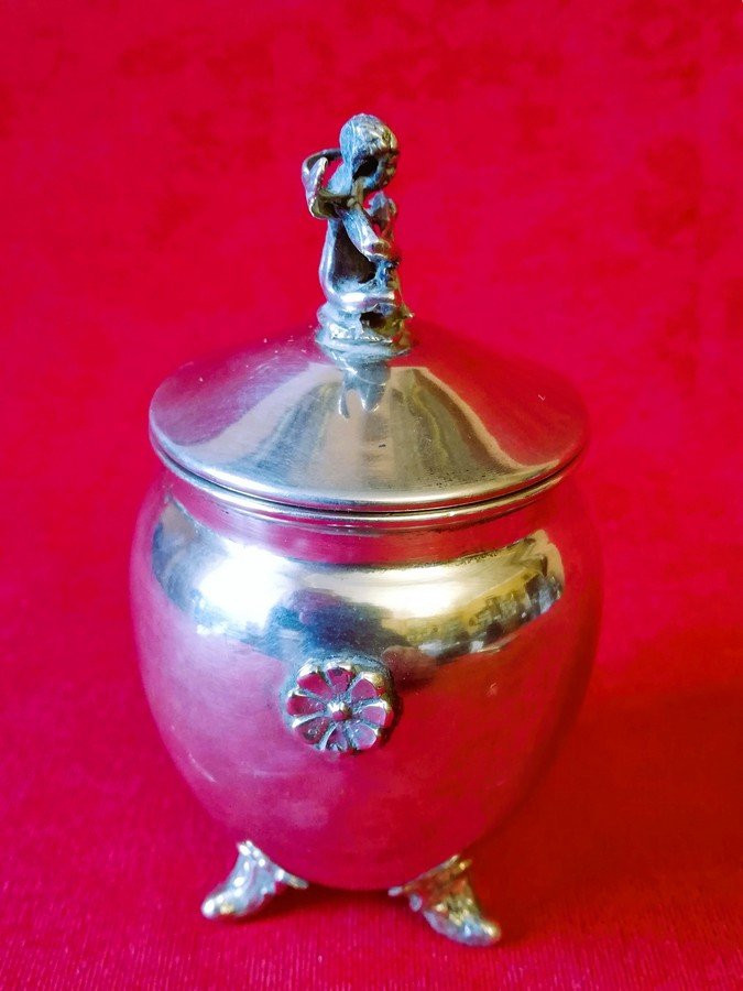 Petit pot couvert en argent 925/1000 -photo-4