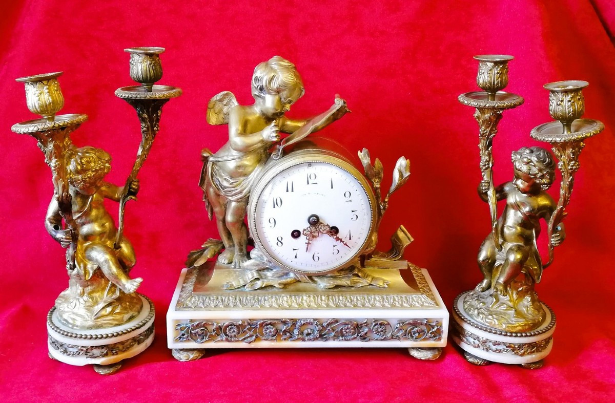 Garniture de cheminée Napoléon III