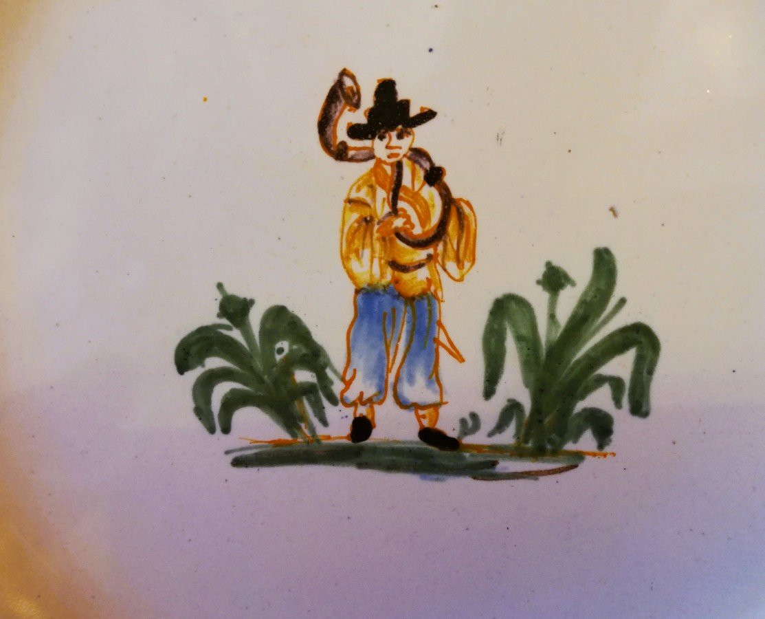 Assiette en faïence de Moulins 18ème siècle -photo-2