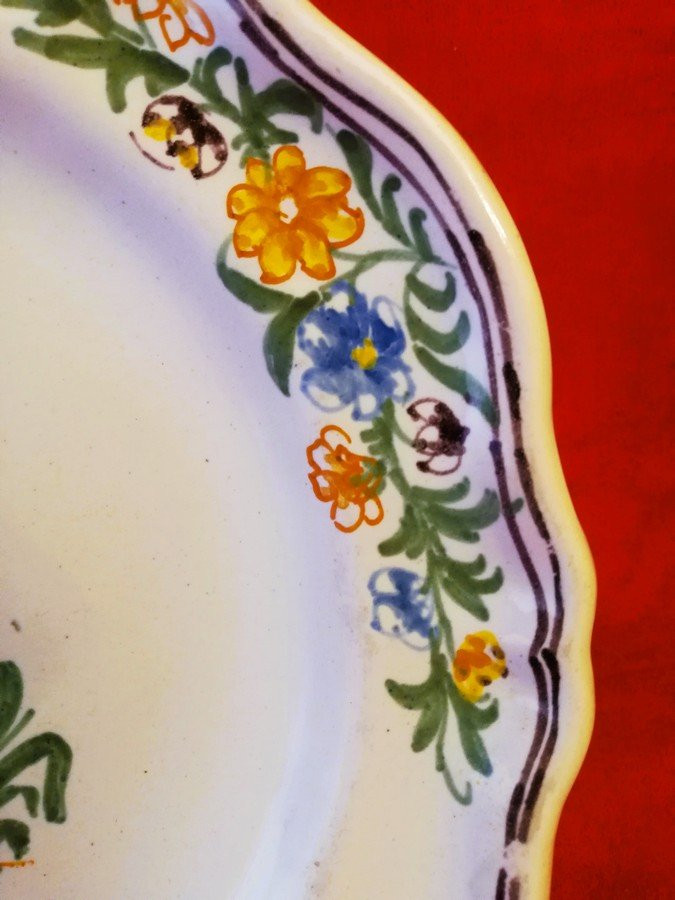 Assiette en faïence de Moulins 18ème siècle -photo-3