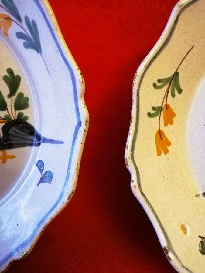 Paire d'assiettes de Nevers 18ème siècle -photo-4