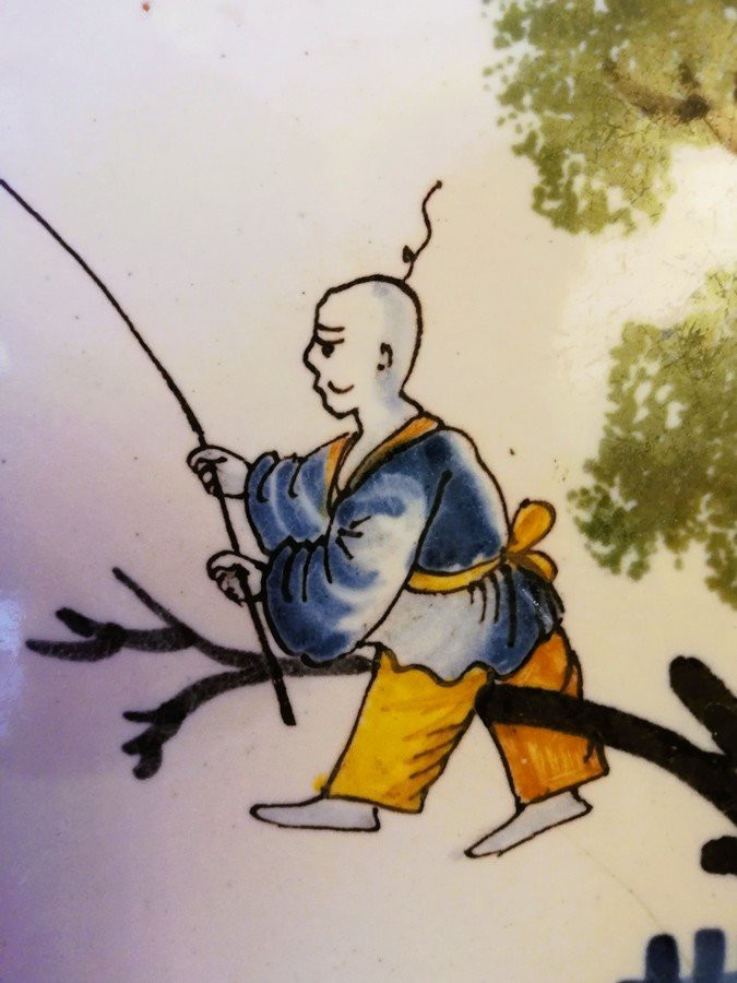 Nevers Plate With A Chinese Fisherman, 18th Century -photo-4