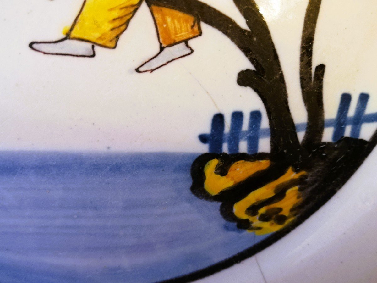 Nevers Plate With A Chinese Fisherman, 18th Century -photo-3