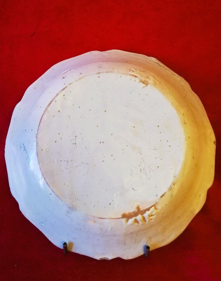 18th-century Nevers Plate With A Rooster -photo-2