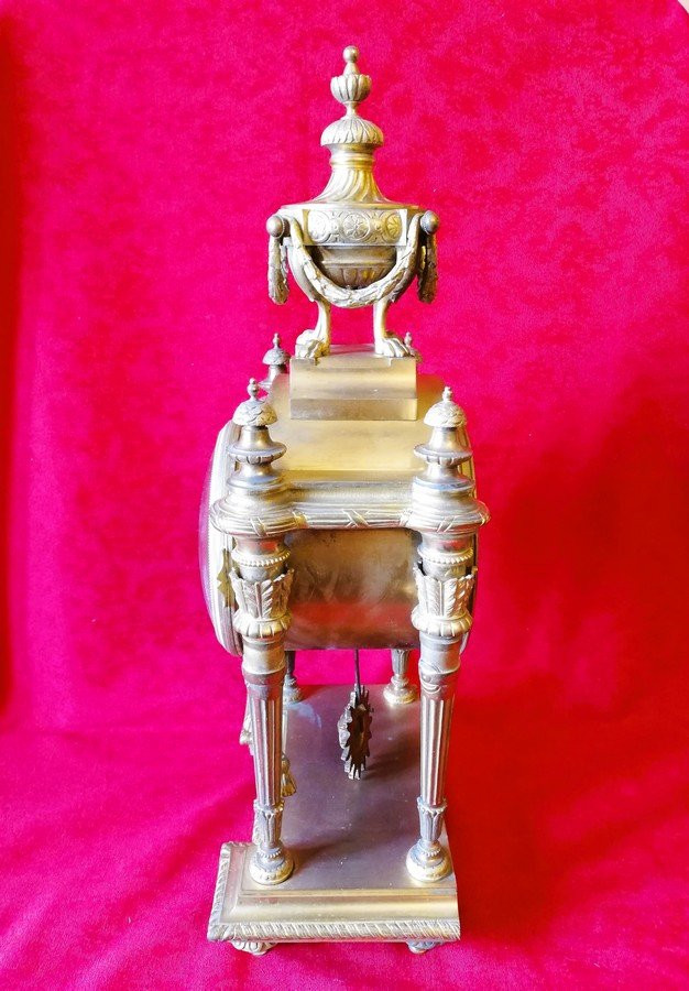 Pendule portique en bronze doré -photo-2