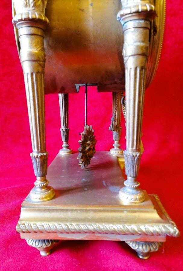 Pendule portique en bronze doré -photo-6