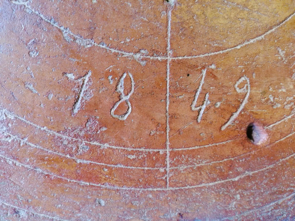 Cadran solaire en terre cuite 19ème siècle -photo-3