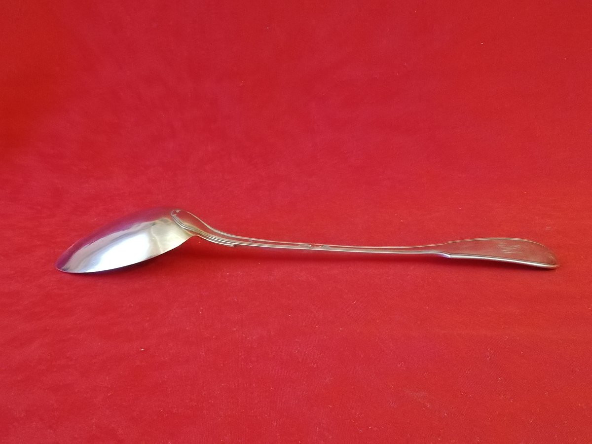 18th Century Silver Stew Spoon -photo-4