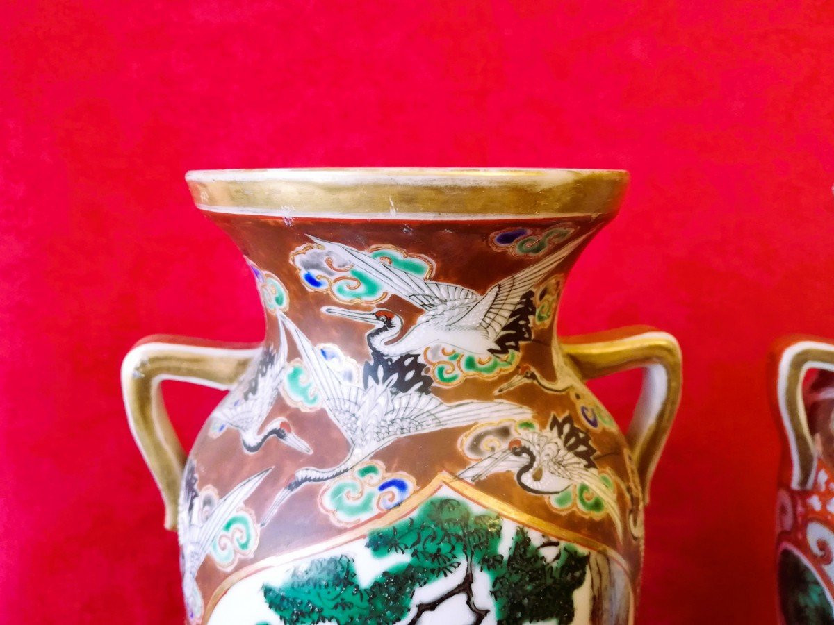 Paire de vases en porcelaine JAPON -photo-2