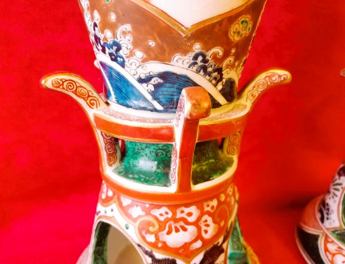 Paire de vases en porcelaine JAPON -photo-4