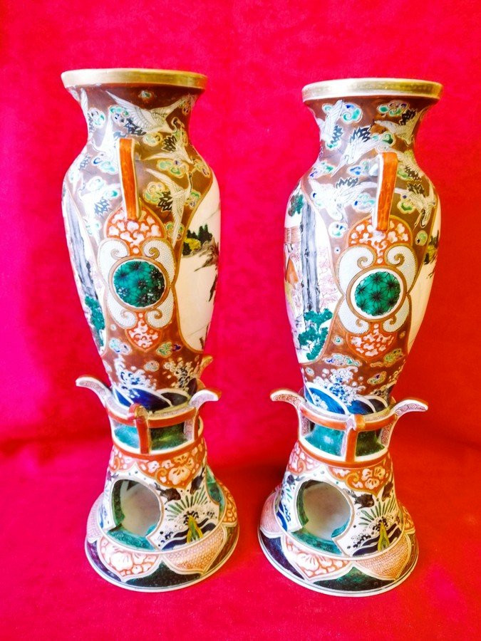Paire de vases en porcelaine JAPON -photo-3