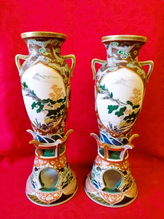 Paire de vases en porcelaine JAPON -photo-4