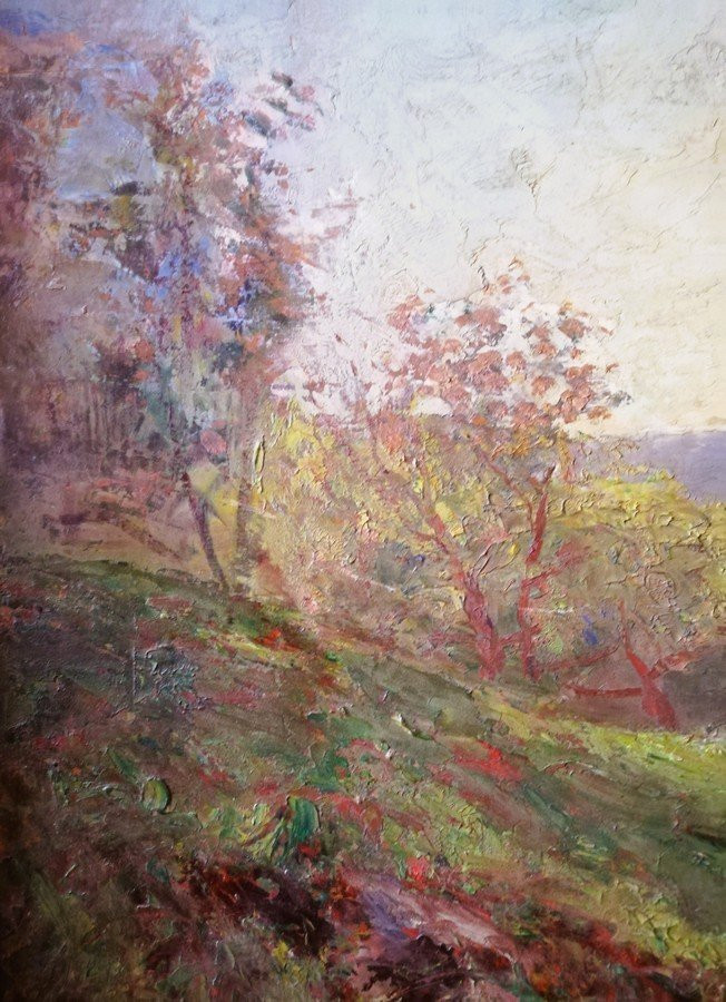 Huile sur panneau encadrée -photo-2