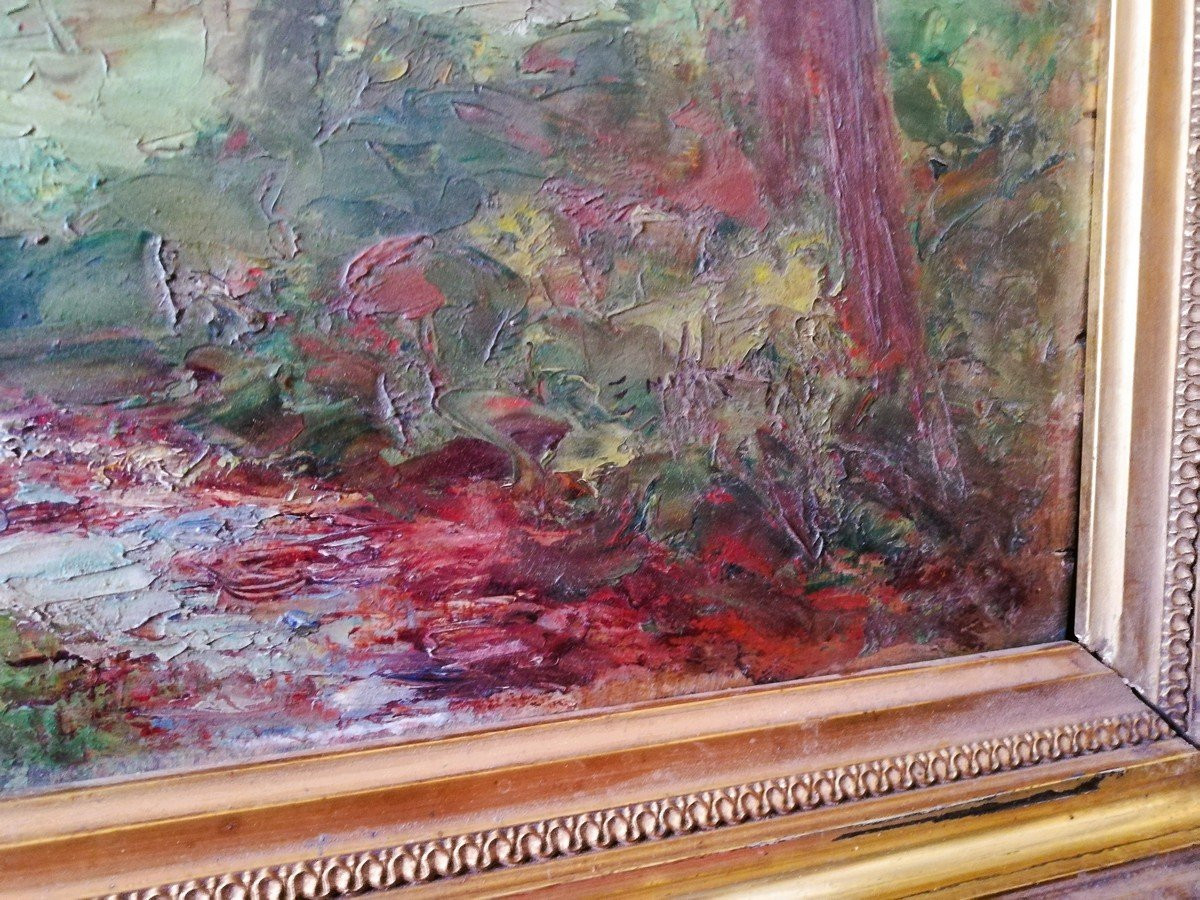 Huile sur panneau encadrée -photo-1