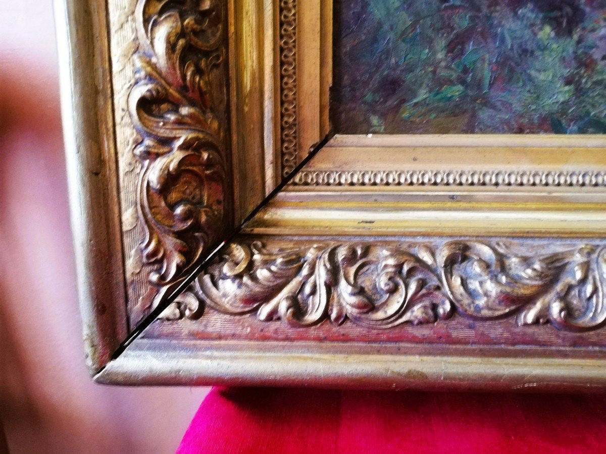 Huile sur panneau encadrée -photo-3