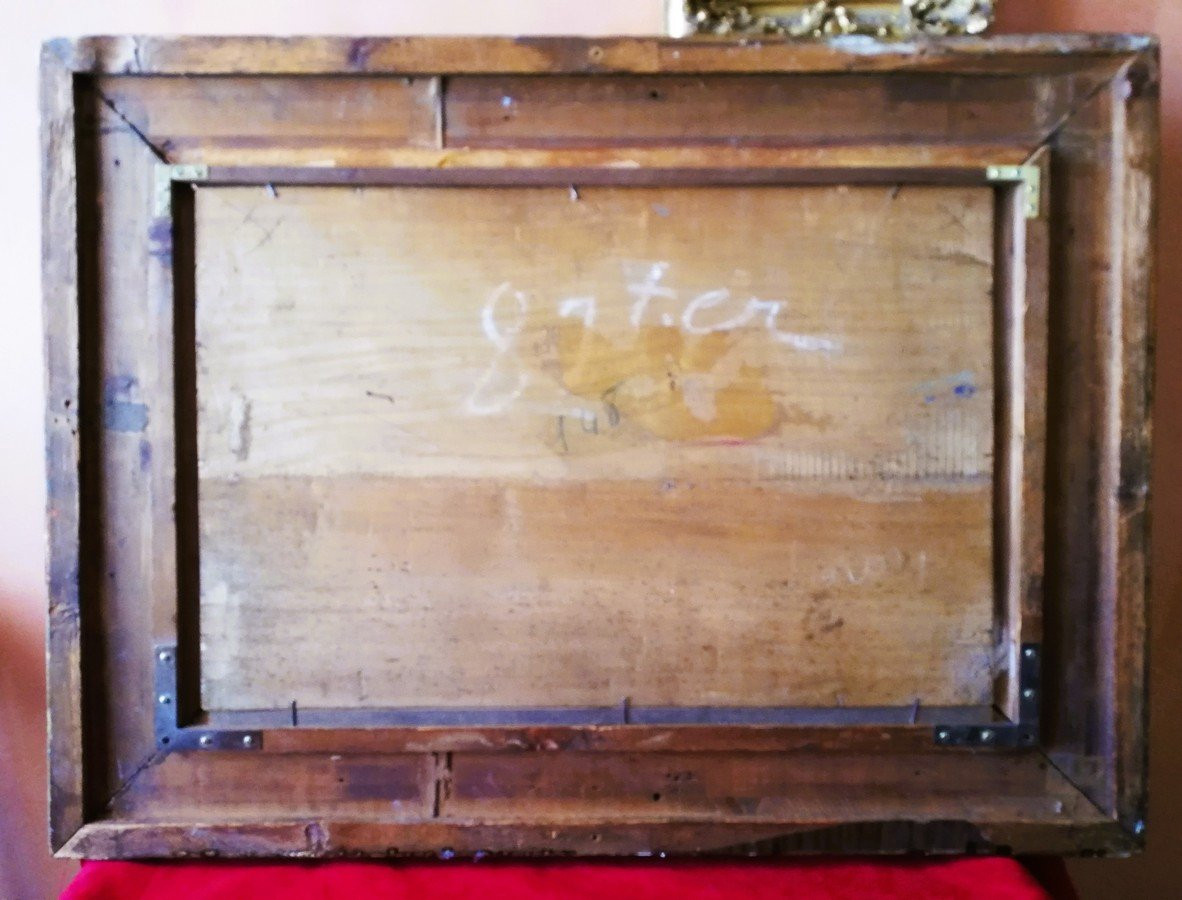 Huile sur panneau encadrée -photo-4