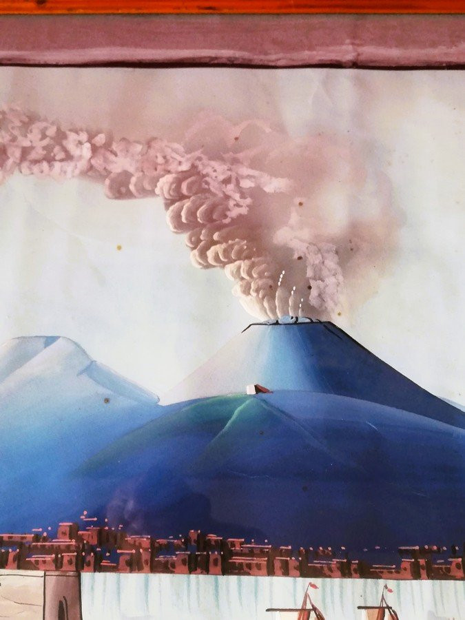 Paire de gouaches Napolitaines encadrées -photo-1