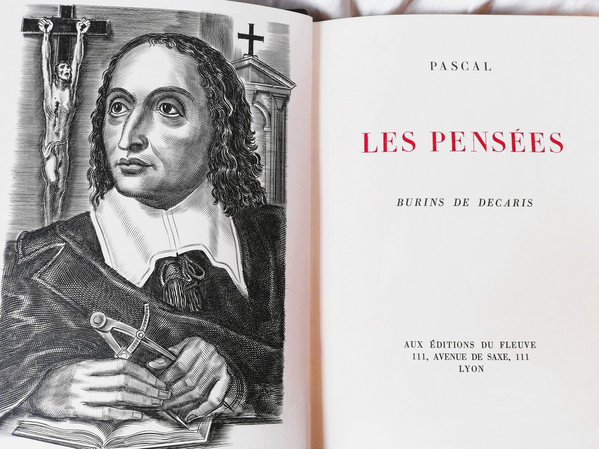 Two Volumes In Slipcases Descartes, Pensees De Pascal.-photo-5