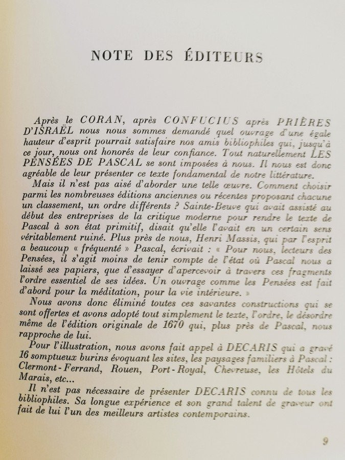 Two Volumes In Slipcases Descartes, Pensees De Pascal.-photo-6