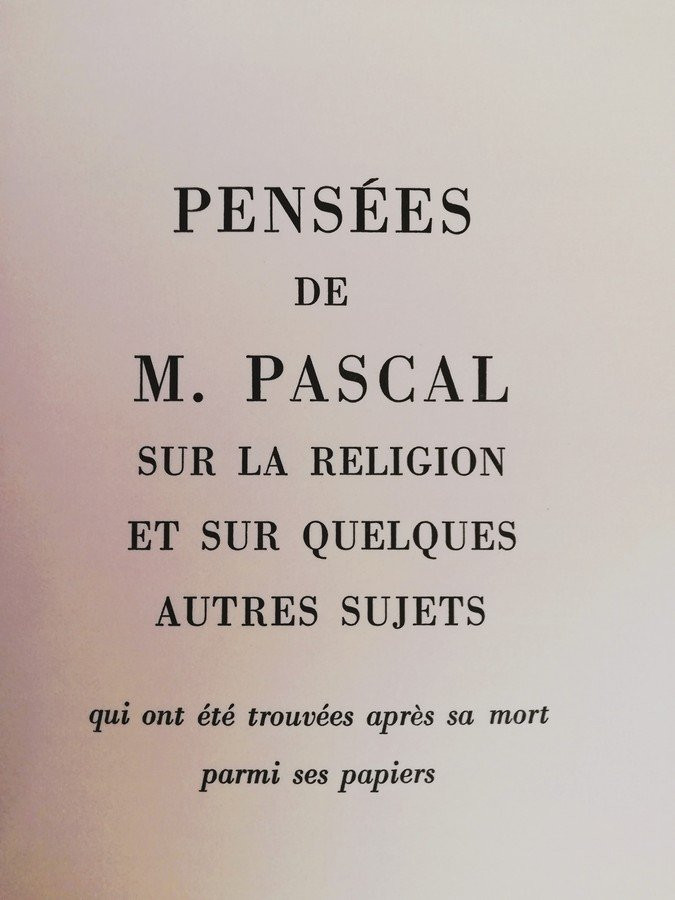 Two Volumes In Slipcases Descartes, Pensees De Pascal.-photo-7