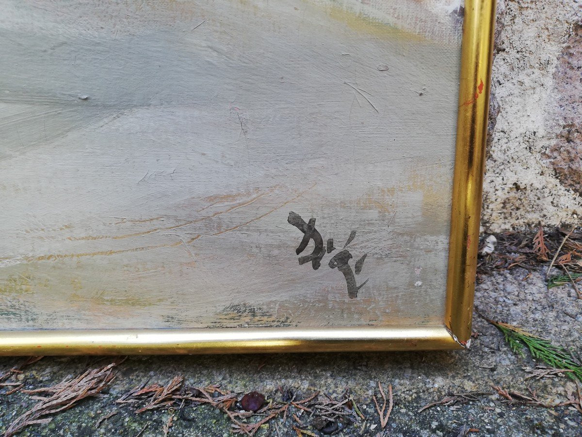 Huile sur toile "les trompettes de Jéricho" -photo-3