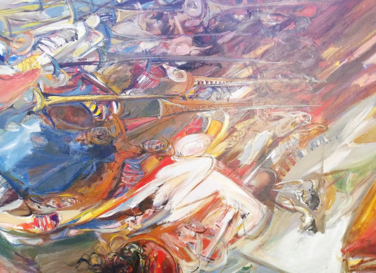 Huile sur toile "les trompettes de Jéricho" -photo-4
