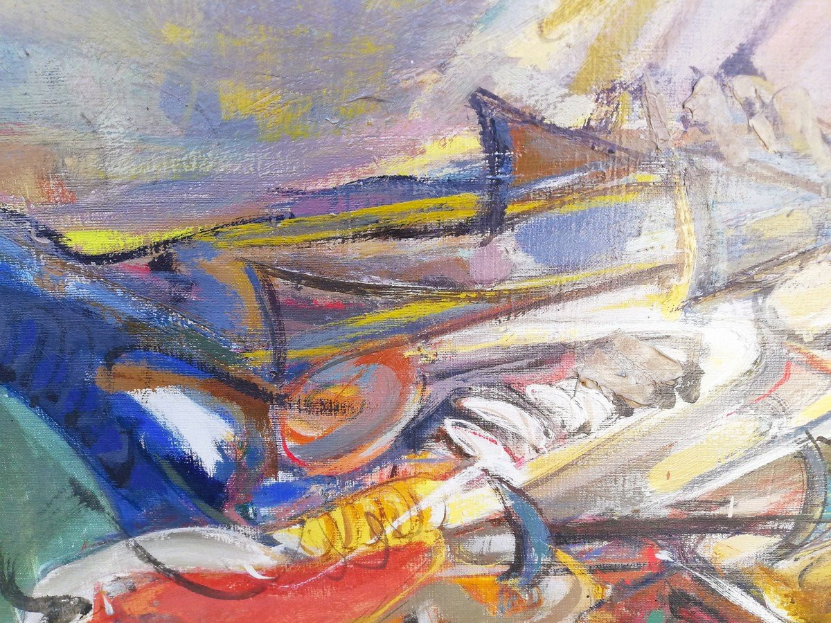 Huile sur toile "les trompettes de Jéricho" -photo-1