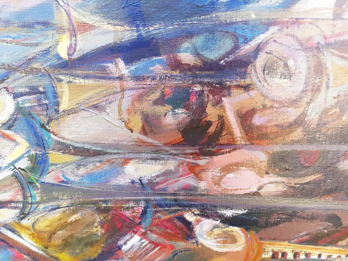 Huile sur toile "les trompettes de Jéricho" -photo-2