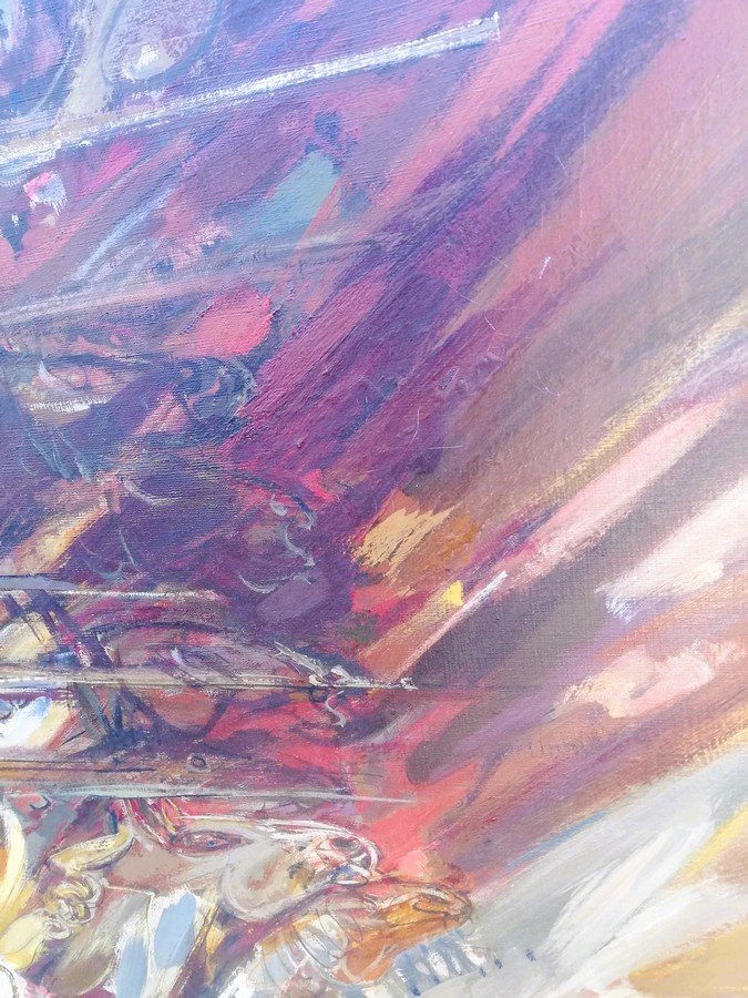 Huile sur toile "les trompettes de Jéricho" -photo-3
